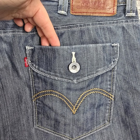 Levis 514 Jeans Mena 38x34 Blue Slim Straight Medium Wash Denim Skater Y2K‎ - Picture 9 of 14